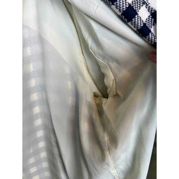 Vintage 80s Kathryn Deene NY Blue White Plaid Check Oversized Blazer Preppy 28 - Picture 5 of 8